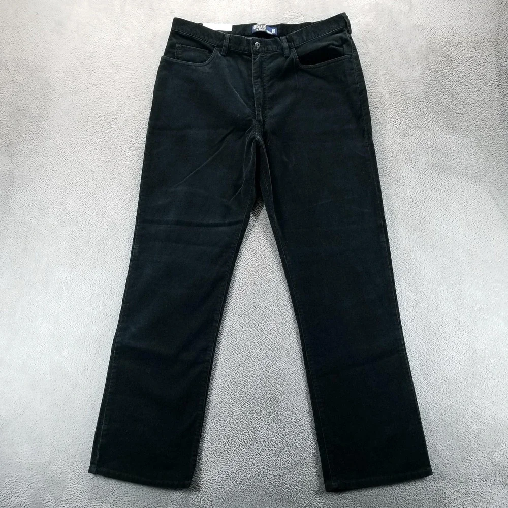 Polo Ralph Lauren Jeans Mens 36x32 Green‎ Classic Straight Corduroy Dark Wash